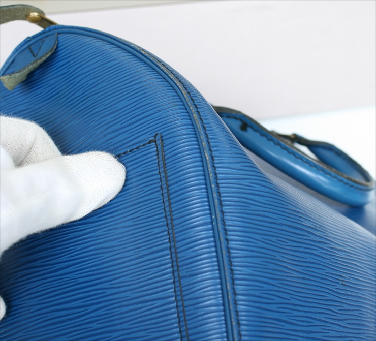 Louis Vuitton Bags | Authentic Louis Vuitton EPI Speedy 30 Hand Boston Bag Blue M43005 LV 7871f | Color: Blue | Size: W12.5 x H8.5 x D7/Handle Drop