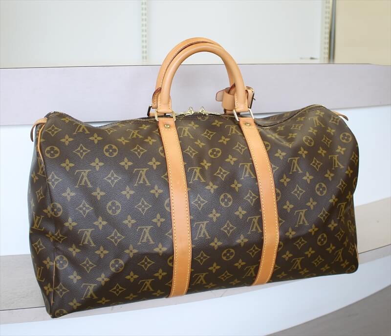 Louis Vuitton City Keepall Bag Monogram Stripes Brown Canvas Gold Colo –  EliteLaza