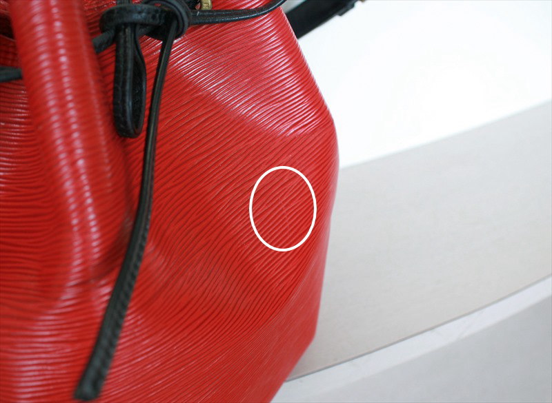 Louis Vuitton Petit Noé Small Model Handbag in Red EPI Leather