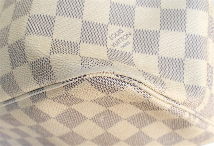 Louis Vuitton Neverfull azure checkerboard canvas MM White Cloth  ref.1006715 - Joli Closet