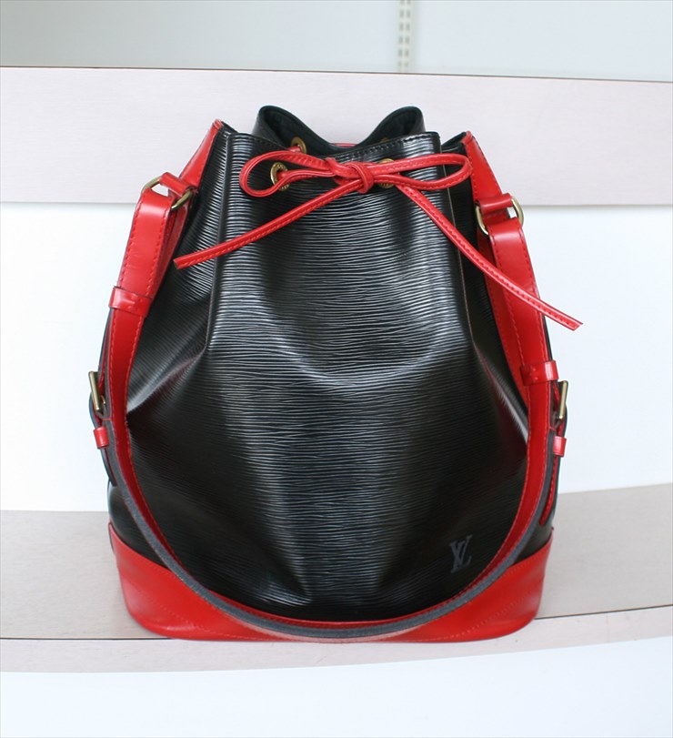 red and black lv bag