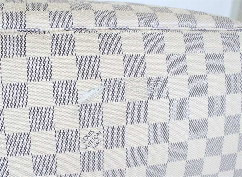 LV 【 NEVERFULL Medium Handbag 】 N40471 White Plaid Silk