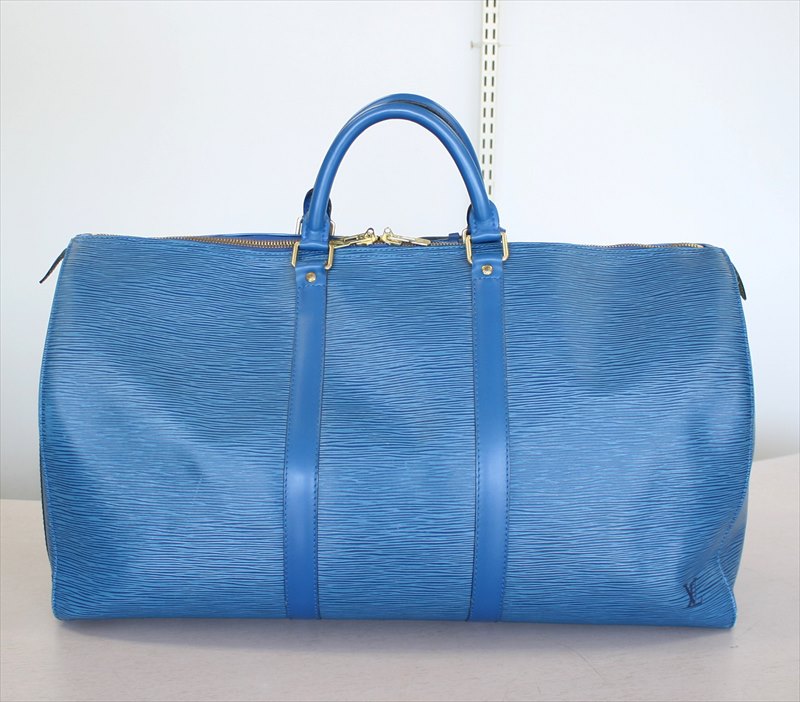 LOUIS VUITTON KEEPALL 50 Epi Blue Travel Bag No.1305-e