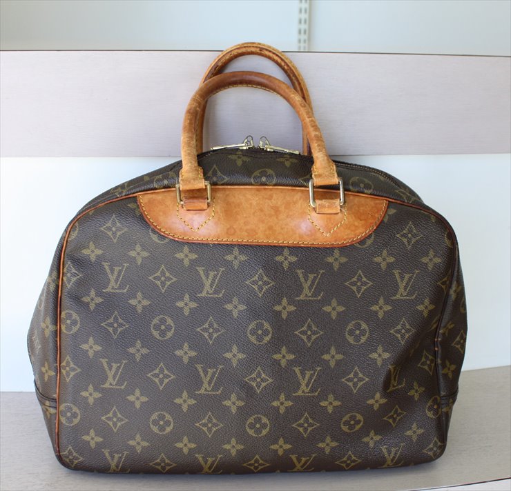 Authentic Louis Vuitton Monogram Deauville Hand Bag M47270 LV J6201