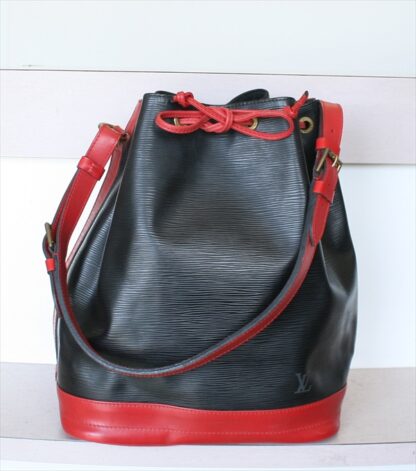 LOUIS VUITTON NOE EPI Black Red Bi-color